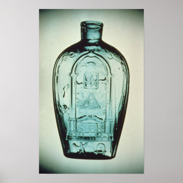 Affiche Flacon masonique soufflé à la moisissure (Devant)