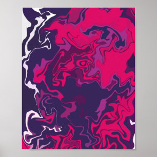 Affiche Flacons de rose vif, violet foncé & blanc
