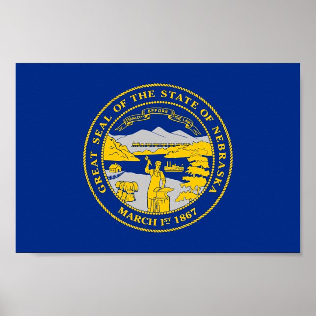 Affiche Flag du Nebraska (Devant)
