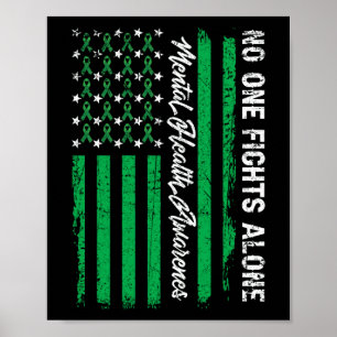 Affiche Flag USA - Vert de sensibilisation à la santé ment