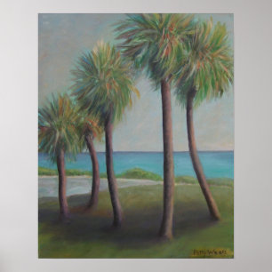 AFFICHE FLAGLER BEACH PALMS