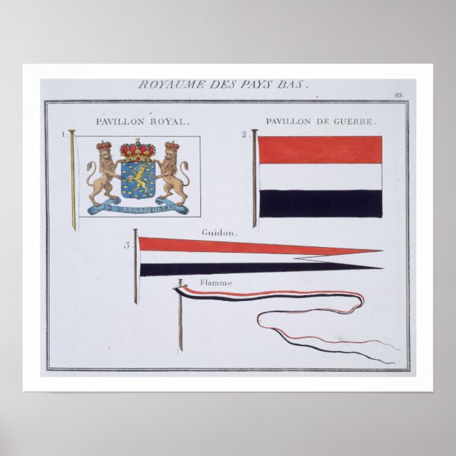 Affiche Flags from the Kingdom of the Netherlands, from a (Devant)