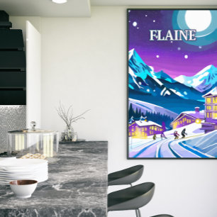 Affiche Flaine : Art Moderne dans les Alpes enneigées