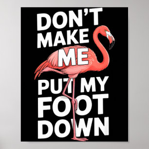 Affiche Flamant drôle ne me fais pas mettre mon pied à ter