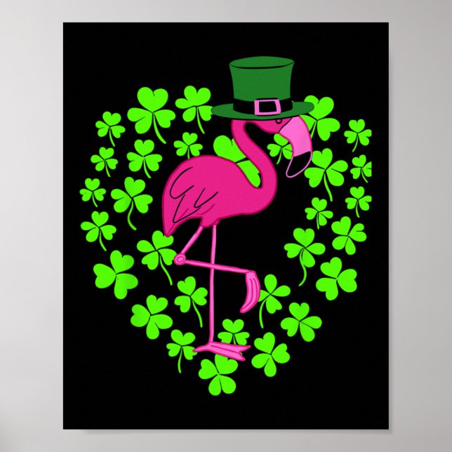 Affiche Flamant irlandais Fête de la Saint-Patrick Oiseau  (Devant)