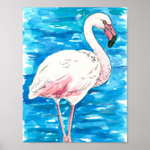 Affiche flamant rose