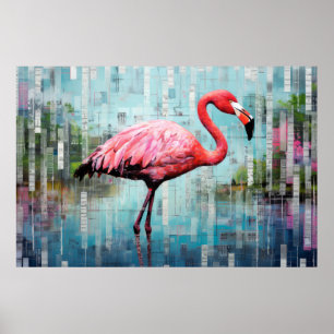 Affiche Flamant rose Animal Bird Art Décor Peinture