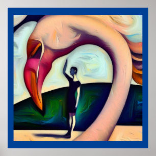 Affiche Flamant rose animal Spirit 3