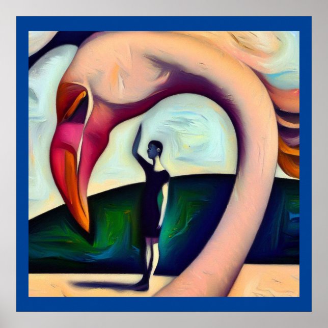 Affiche Flamant rose animal Spirit 3 (Devant)