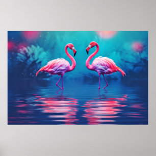 Affiche Flamant rose Animaux Animaux Faune Sauvage Coloré