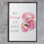 Affiche Flamant rose Aquarelle Exotique Rose Moderne Avec<br><div class="desc">Flamant rose Aquarelle Exotique Rose Moderne Avec Citation</div>