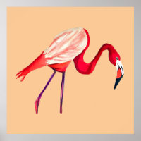 Flamant rose aquarelle jolie art