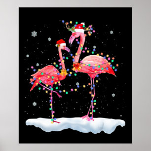 Affiche Flamant rose   Arbre de Noël Flamant rose Noël N