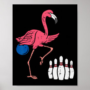 Affiche Flamant rose Bowling Funny Sport Bowler Team Homme