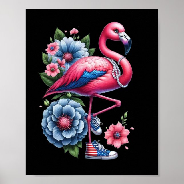 Affiche Flamant rose Chaussures Comma La Kamala Harris 202 (Devant)
