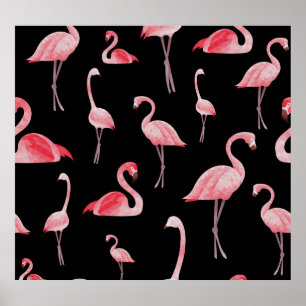 Affiche Flamant rose : Conception Vintage sans couture