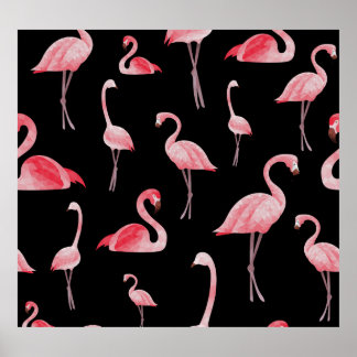 Affiche Flamant rose : Conception Vintage sans couture