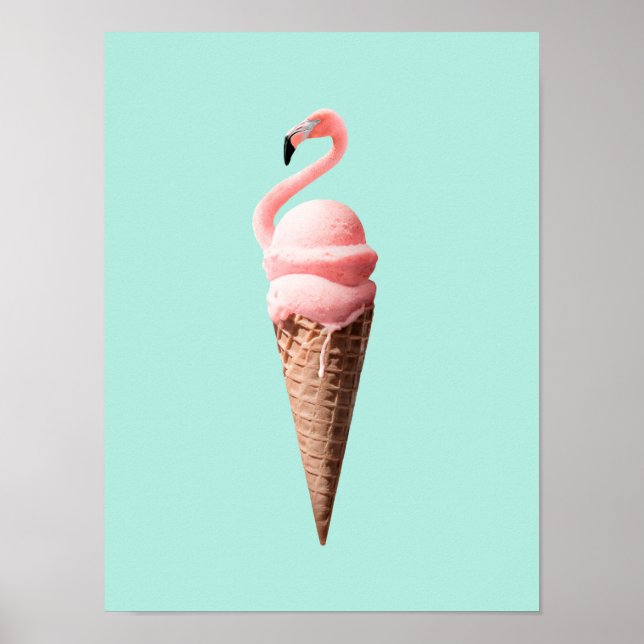 AFFICHE FLAMANT ROSE CONE (Devant)