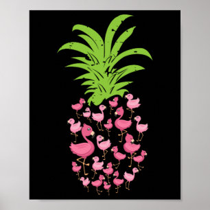 Affiche Flamant rose D'Ananas Plages D'Aloha Hawaii - Bir