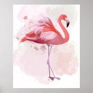 Affiche Flamant rose de bouffée