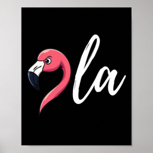 Affiche Flamant rose en détresse Comma La Funny Kamala Har
