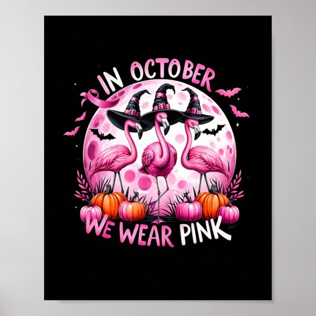 Affiche Flamant rose En Octobre Nous Portons Pink Breast C (Devant)