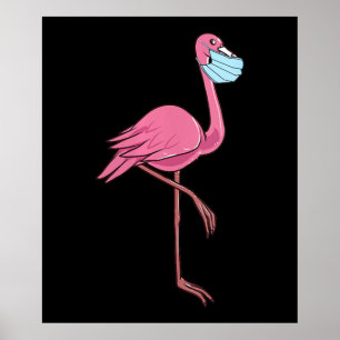 Affiche Flamant rose   Flamant rose Femme Dans Un Masque V