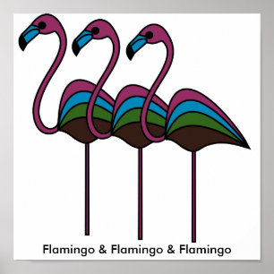 AFFICHE FLAMANT ROSE & FLAMANT ROSE & FLAMANT ROSE