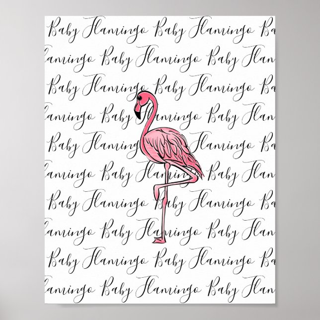 Affiche Flamant rose | flamant rose, oiseau tropical rose (Devant)