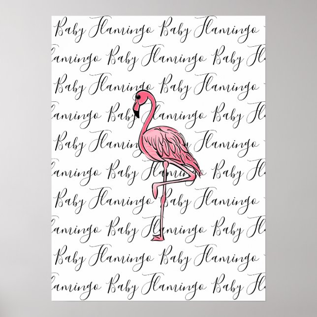 Affiche Flamant rose | flamant rose, oiseau tropical rose (Devant)
