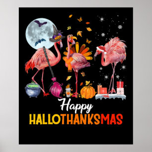 Affiche Flamant rose Flamant rose Thanksgiving Halloween N