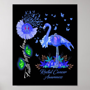 Affiche Flamant rose Foi Espoir Amour Cancer rectal Sensib