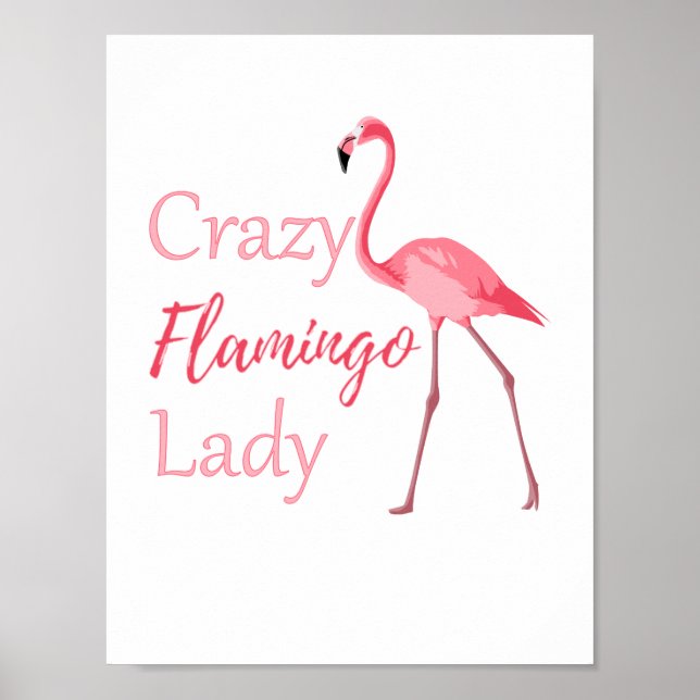 Affiche Flamant rose fou Lady Drôle Flamant rose (Devant)