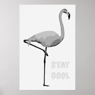 affiche Flamant rose "rester cool"