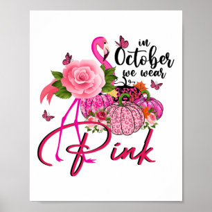 Affiche Flamant rose Rose Citrouille En Octobre Nous Porto