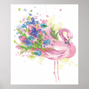Affiche Flamant rose rose coloré Imprimer les amateurs d'a