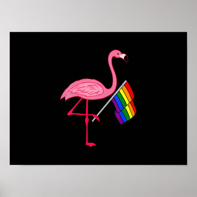 Affiche Flamant rose rose gay pride LGBT Pride mois cadeau (Devant)