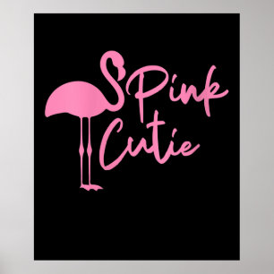 Affiche Flamant rose rose mignon pour femmes Rose Cute