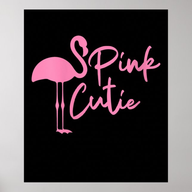 Affiche Flamant rose rose mignon pour femmes | Rose Cute | (Devant)