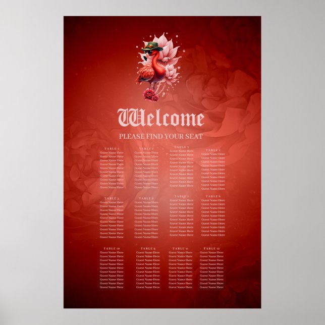Affiche Flamant rose Steampunk - Imaginaire Digital Artwor (Devant)