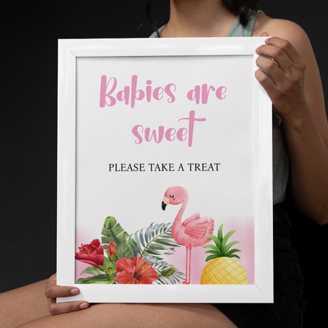 Affiche Flamant rose tropical Les bébés roses sont doux Si (Créateur téléchargé)