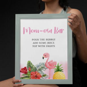 Affiche Flamant rose tropical Pink Maman-osa Bar Baby show