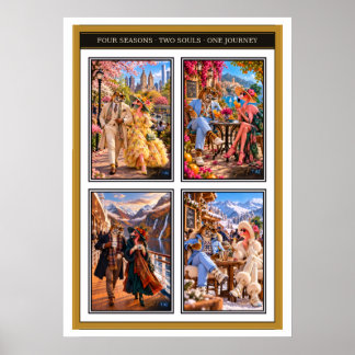 Affiche Flamant & Tigre — Quatre Saisons, Un Voyage Poste