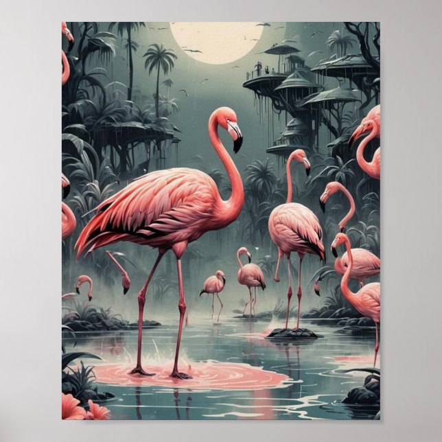 Affiche Flamants roses (Devant)