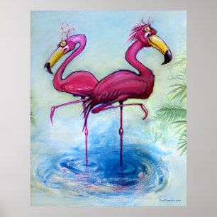 Affiche Flamants roses