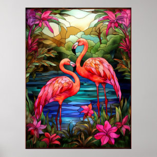 Affiche Flamants roses