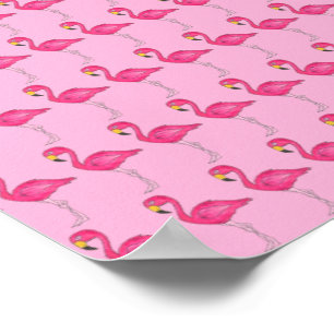 Affiche Flamants roses de Flamants roses roses chauds Post