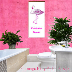 Affiche Flamants roses gloire
