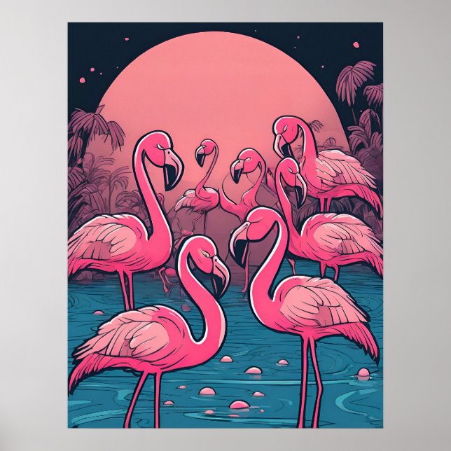 Affiche Flamants roses Imprimer (Devant)