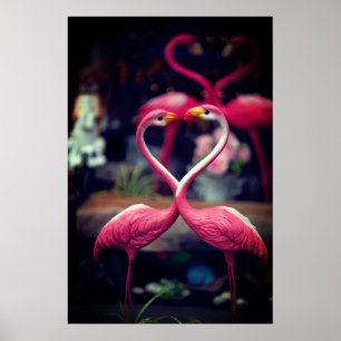AFFICHE FLAMANTS ROSES ROSES